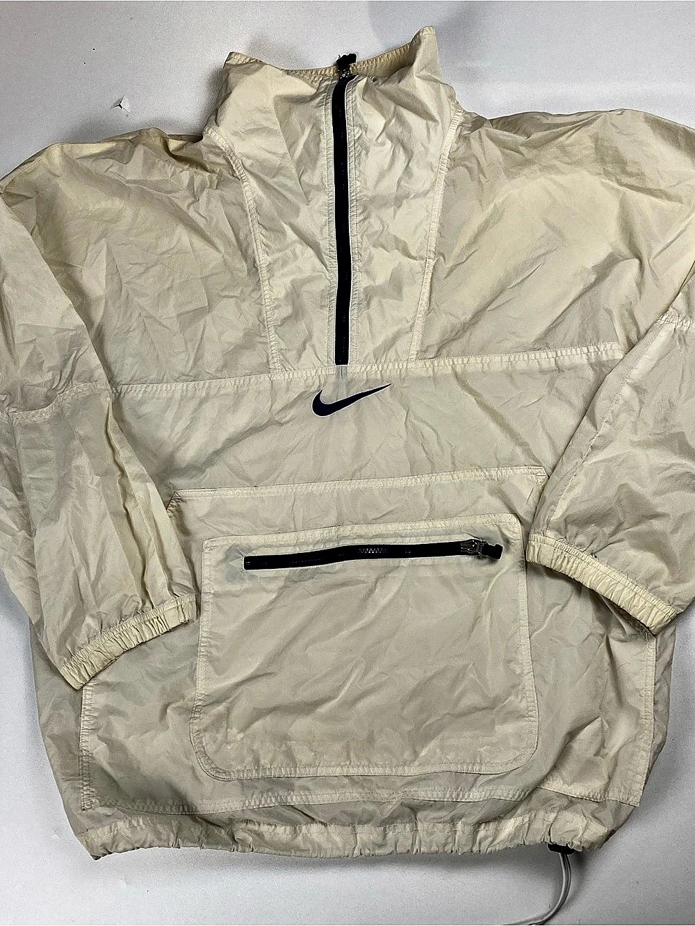 Vintage 90s Nike Air Anorak Cream Windbreaker - Size L